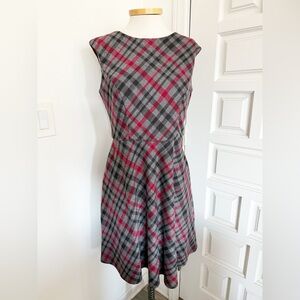 Wisp Petites Plaid Dress Gray Red Black Sleeveless Winter Size 10P